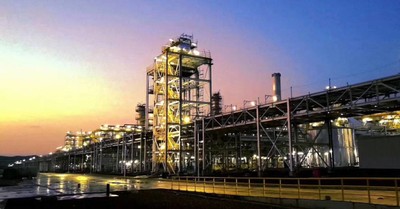 Fluidized bed reactor (FBR) polysilicon plant of TianREC, the Chinese joint venture of REC Silicon, in Yulin, Shaanxi province, China